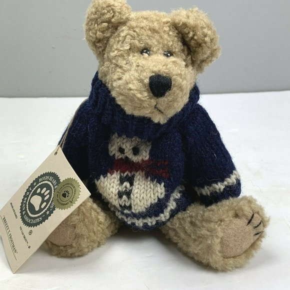 NWT Boyds Bears Breezy T Frostman 91522 Snowman Sweater 1999 Jointed Teddy 9 in - Picture 1 of 6